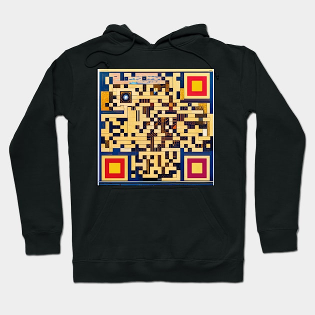 RickRoll QR Code Abstract Painting Hoodie by ravel.live